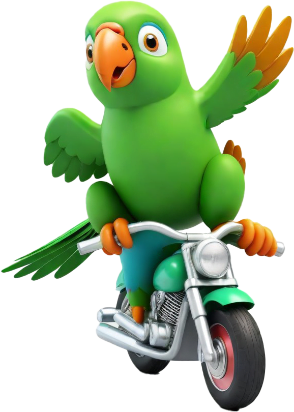 Papuga na motorze